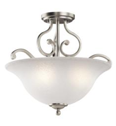 Kichler 43232 Camerena 3 Bulb Incandescent Semi-Flush Mount Ceiling Light with Bowl Shaped Glass Shade