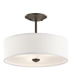 Kichler 43675 Shailene 1 Bulb Incandescent Semi-Flush Mount Ceiling Light with Round Shaped Glass Shade