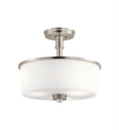 Kichler 43926 Joelson 3 Bulb Incandescent Semi-Flush Mount Ceiling Light with Bowl Shaped Glass Shade