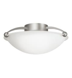 Kichler 8405NI 2 Bulb Incandescent Semi-Flush Mount Ceiling Light with Bowl Shaped Glass Shade in Brushed Nickel