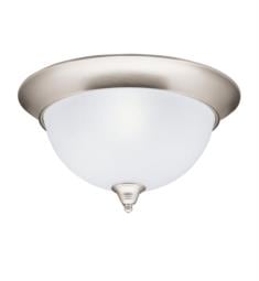 Kichler 8065NI Dover 3 Light Incandescent Flush Mount Ceiling Light with Bowl Shaped Glass Shade