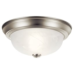 Kichler 8108 2 Light 11 1/4" Incandescent Flush Mount Ceiling Light with Dome Shaped Glass Shade