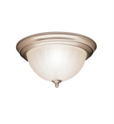 Kichler 8654 2 Light 13 1/4" Incandescent Flush Mount Ceiling Light with Bowl Shaped Glass Shade