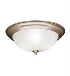 Kichler 8655 3 Light Incandescent Flush Mount Ceiling Light with Bowl Shaped Glass Shade