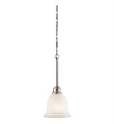 Kichler 42901NI Tanglewood 1 Light Incandescent Mini Pendant with Bell Shaped Glass Shade in Brushed Nickel