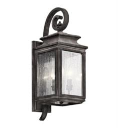 Kichler 49502 Wiscombe Park 3 Light 7 1/2" Incandescent Outdoor Wall Sconce with Lantern Shaped Glass Shade