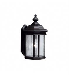 Kichler 9029BK Kirkwood 1 Light 8 1/2" Incandescent Outdoor Wall Sconce in Black Finish and Lantern Shaped Glass Shade
