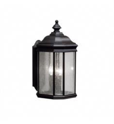 Kichler 9030BK Kirkwood 3 Light 9 3/4" Incandescent Outdoor Wall Sconce in Black with Lantern Shaped Glass Shade