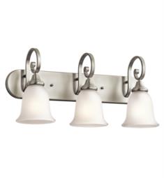 Kichler 45055 Monroe 3 Light 24" Incandescent Wall Mount Bath Light with Bell Shaped Glass Shade