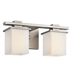 Kichler 45150 Tully 2 Light 15" Incandescent Wall Mount Bath Light with Square Shaped Glass Shade