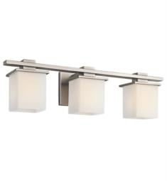 Kichler 45151 Tully 3 Light 24" Incandescent Wall Mount Bath Light with Square Shaped Glass Shade