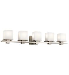 Kichler 45193 Tully 5 Light 40 1/4" Incandescent Wall Mount Bath Light with Square Shaped Glass Shade