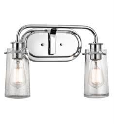 Kichler 45458 Braelyn 2 Light 14 3/4" Incandescent Wall Mount Bath Light with Jar Shaped Glass Shade