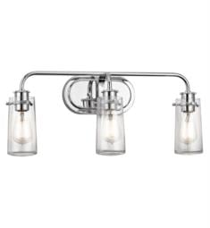 Kichler 45459 Braelyn 3 Light 24" Incandescent Wall Mount Bath Light with Jar Shaped Glass Shade