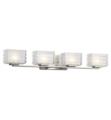 Kichler 45480NI Bazely 4 Light 33" Halogen Wall Mount Bath Light with Rectangle Shaped Glass Shade in Brushed Nickel