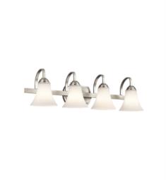 Kichler 45514NI Keiran 4 Light 30" Incandescent Wall Mount Bath Light in Brushed Nickel with Bell Shaped Glass Shade