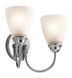 Kichler 45638 Jolie 2 Light 13" Incandescent Wall Mount Bath Light with Cone Shaped Glass Shade