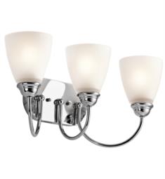 Kichler 45639 Jolie 3 Light 20 1/4" Incandescent Wall Mount Bath Light with Cone Shaped Glass Shade