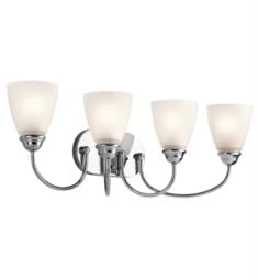 Kichler 45640 Jolie 4 Light 28" Incandescent Wall Mount Bath Light with Cone Shaped Glass Shade
