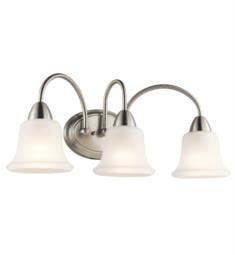 Kichler 45883NI Nicholson 3 Light 24" Incandescent Wall Mount Bath Light in Brushed Nickel with Bell Shaped Glass Shade