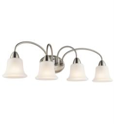 Kichler 45884NI Nicholson 4 Light 33" Incandescent Wall Mount Bath Light in Brushed Nickel with Bell Shaped Glass Shade