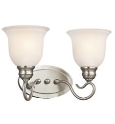 Kichler 45902NI Tanglewood 2 Light 14 3/4" Incandescent Wall Mount Bath Light with Bell Shaped Glass Shade in Brushed Nickel