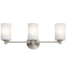Kichler 45923 Joelson 3 Light 24" Incandescent Wall Mount Bath Light with Cylinder Shaped Glass Shade