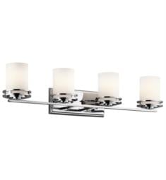 Kichler 5079 Hendrik 4 Light 33 3/4" Incandescent Wall Mount Bath Light with Cylinder Shaped Glass Shade
