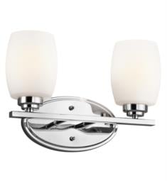 Kichler 5097 Eileen 2 Light 14 1/4" Incandescent Wall Mount Bath Light with Cylinder Shaped Glass Shade