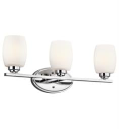 Kichler 5098 Eileen 3 Light 24" Incandescent Wall Mount Bath Light with Cylinder Shaped Glass Shade