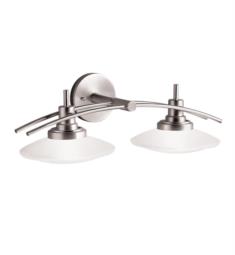 Kichler 6162NI Structures 2 Light 21" Halogen Wall Mount Bath Light with Round Shaped Glass Shade in Brushed Nickel