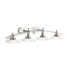 Kichler 6464NI Structures 4 Light 40" Halogen Wall Mount Bath Light with Round Shaped Glass Shade in Brushed Nickel