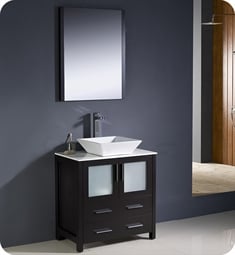 Fresca FVN6230ES-VSL Torino 30" Modern Bathroom Vanity with Vessel Sink in Espresso