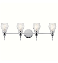 Kichler 45393 Greenbrier 4 Light 33 1/4" Incandescent Wall Mount with Clear Seeded Glass Shade