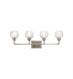 Kichler 45593 Niles 4 Light 33 1/4" Incandescent Wall Mount Bath Light with Globe Shaped Glass Shade