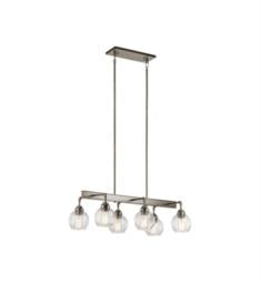 Kichler 43994 Niles 6 Light 32 1/4" Incandescent Single Tier Linear Chandelier with Globe Shaped Glass Shade