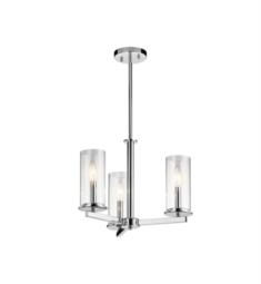 Kichler 43997 Crosby 3 Light 18" Incandescent Single Tier Chandelier/Semi-Flush with Cylinder Shaped Glass Shade