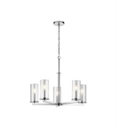 Kichler 43999 Crosby 5 Light 26 1/4" Incandescent Single Tier Chandelier with Cylinder Shaped Glass Shade