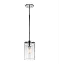 Kichler 43996 Crosby 1 Light 6" Incandescent Mini Pendant with Cylinder Shaped Glass Shade