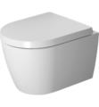 Duravit 253009 ME by Starck Dual Flush One-Piece Wall Mounted Compact Rimless Elongated Toilet in White Finish