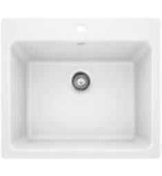 Blanco 401927 Liven 25" Single Bowl Drop In/Undermount Laundry Silgranit Kitchen Sink in White