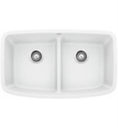 Blanco 442199 Valea 32" Equal Double Bowl Undermount Silgranit Kitchen Sink in White