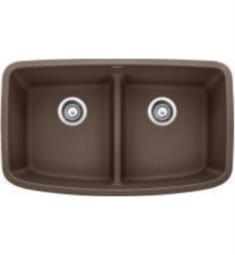 Blanco 442203 Valea 32" Equal Double Bowl Undermount Silgranit Kitchen Sink in Cafe Brown