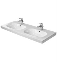 Duravit 034812 D-Code 47 1/4" Double Bowl Drop In Bathroom Sink with Overflow and Tap Platform