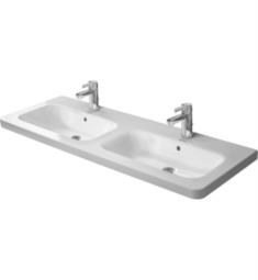 Duravit 233813 DuraStyle 51 1/8" Double Bowl Wall Mount Bathroom Sink with Overflow and Tap Platform