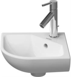 Duravit 0722430000 ME by Starck 17 1/8" Wall Mount Bathroom Sink with Overflow and Tap Platform