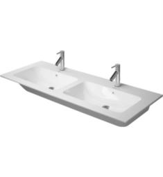 Duravit 233613 ME by Starck 51 1/8" Double Bowl Wall Mount Bathroom Sink with Overflow and Tap Platform