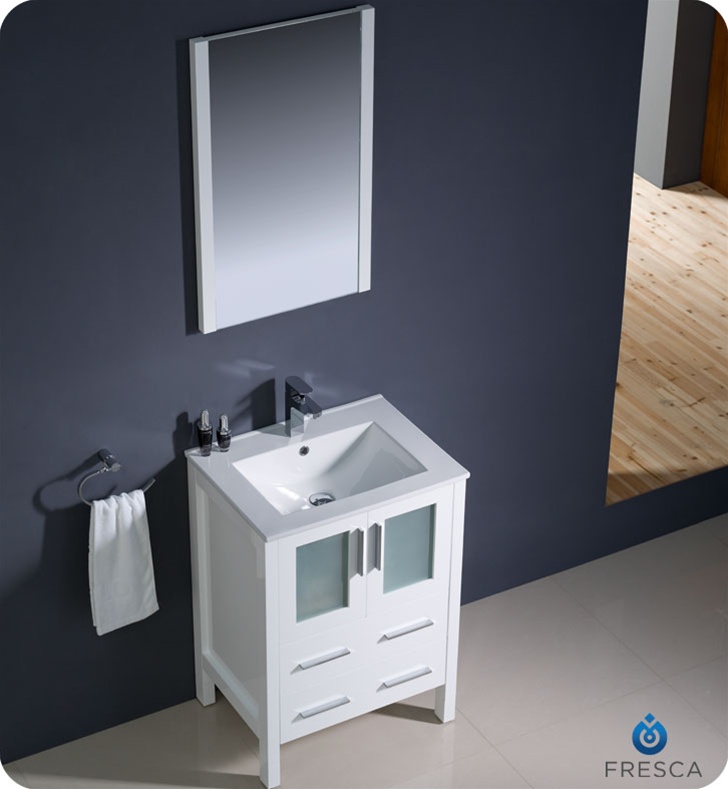Fresca Fvn6224wh Uns Torino 24 Modern, Menards Bathroom Vanity Tops