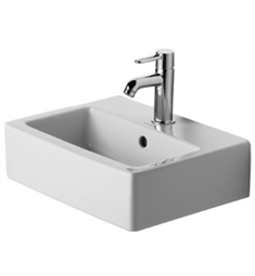 Duravit 07044500 Vero 17 3/4" Wall Mount Bathroom Sink with Overflow and Tap Platform in White