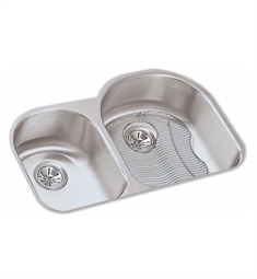 Elkay ELUH3119LDBG Harmony 7 1/2" Double Bowl Undermount Stainless Steel Kitchen Sink Left Side Small Bowl with Drain and Bottom Grid